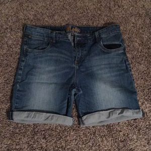 KUT cuffed jean shorts with flattering fading